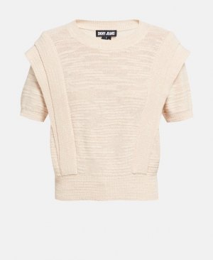 Пуловер с короткими рукавами , песочный DKNY