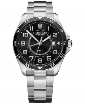 Мужские часы FieldForce Classic GMT с браслетом из нержавеющей стали, 42 мм Victorinox