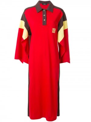 Платье поло в стиле колор-блок Goen.J. Цвет: красный