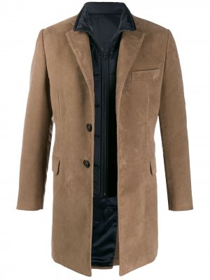 Пальто со съемным жилетом Fay. Цвет: коричневый