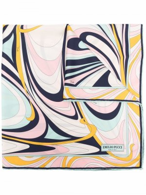 Шелковый платок с абстрактным принтом Emilio Pucci. Цвет: розовый
