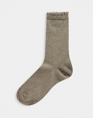 Бежевые носки с блестками -Neutral Pieces