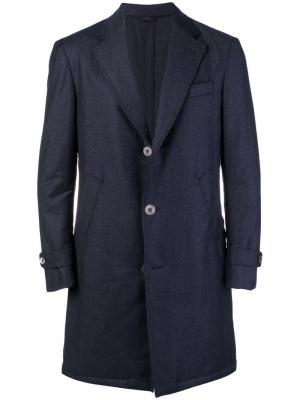 Однобортное пальто Tombolini. Цвет: синий