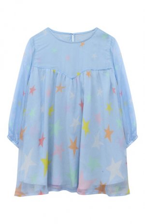 Шелковое платье Stella McCartney. Цвет: голубой