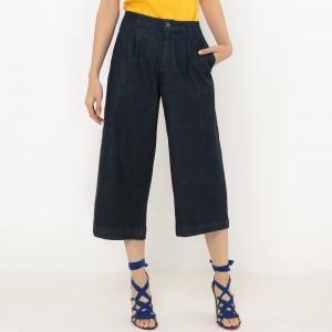 Юбка-брюки из денима La Redoute Collections. Цвет: темно-синий