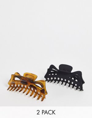 Набор из 2 классических заколок-крабов для волос переработанного пластика Jumbo-Бесцветный Kitsch