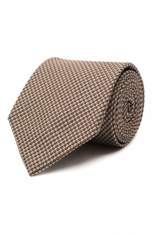 Шелковый галстук Brioni. Цвет: бежевый