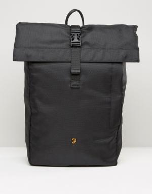 Черный рюкзак с закатанным верхом Farah. Цвет: черный