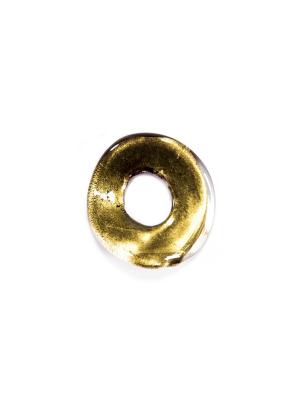 Кольцо из муранского стекла, черно-золотой FO064 Bottega Murano. Цвет: черный, золотистый