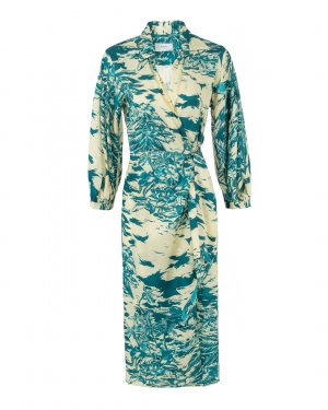 Платье из вискозы BEATRICE. Цвет: синий+принт