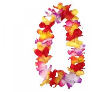 Гавайское ожерелье Пышное, цвет желтый, оранжевый, красный, розовый, сиреневый Happy Pirate