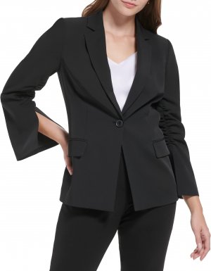 Пиджак на одной пуговице с рюшами рукавах , черный Calvin Klein