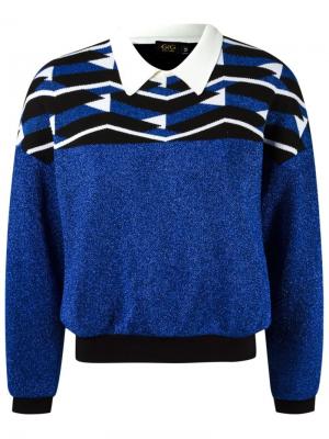 Geometric pattern knit sweatshirt Gig. Цвет: синий