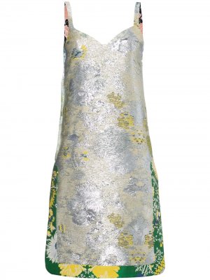 Жаккардовое платье с эффектом металлик Rochas. Цвет: золотистый