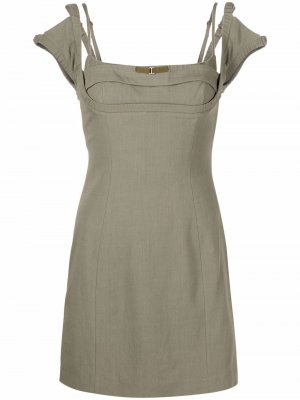 Многослойное платье мини Kibo Jacquemus. Цвет: зеленый