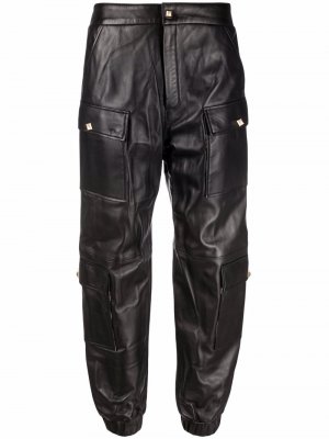 Кожаные спортивные брюки Philipp Plein. Цвет: черный