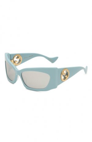 Солнцезащитные очки Gucci. Цвет: голубой
