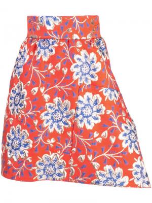 Жаккардовая юбка мини с цветочным узором Maison Rabih Kayrouz