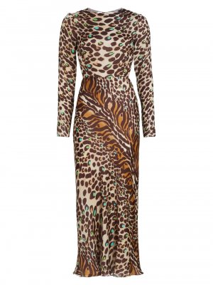 Платье миди с леопардовым принтом и открытой спиной Jodie , коричневый Adriana Iglesias