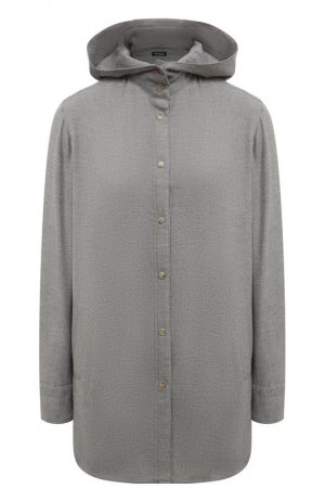 Хлопковая рубашка Kiton. Цвет: серый