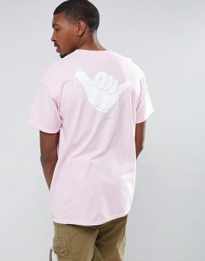 Свободная футболка с принтом на спине OK-YO. Цвет: розовый