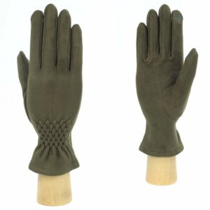 Перчатки , размер 7, зеленый FABRETTI. Цвет: зеленый/оливковый