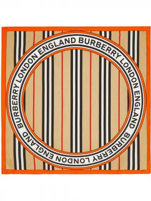 Квадратный платок в полоску Icon Stripe Burberry. Цвет: бежевый