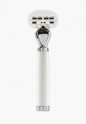 Станок для бритья Shave Lab AON White - P.L.6+ (белый/серебро,комплект 6+(с увлажняющей подушечкой) лезвий х 4шт).. Цвет: белый