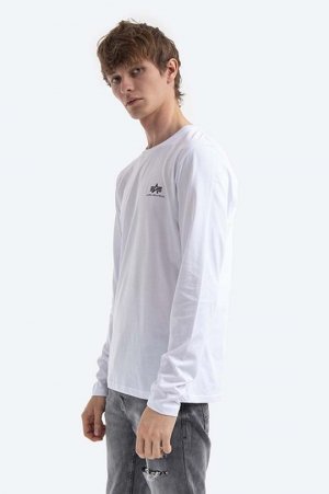 Хлопковая рубашка с длинными рукавами Basic , белый Alpha Industries