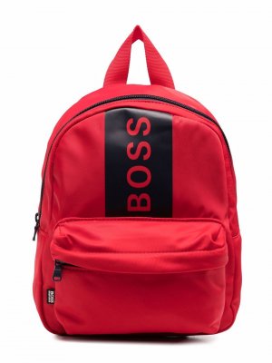 Рюкзак на молнии с логотипом BOSS Kidswear. Цвет: красный