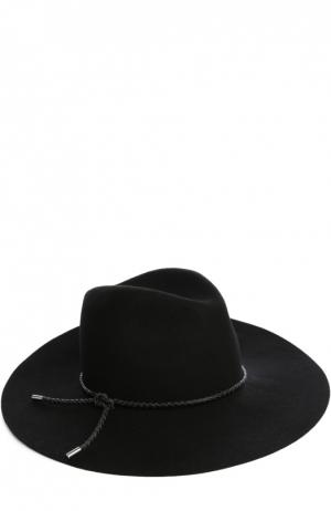 Шляпа из шерсти с кожаным шнурком Emilio Pucci. Цвет: черный