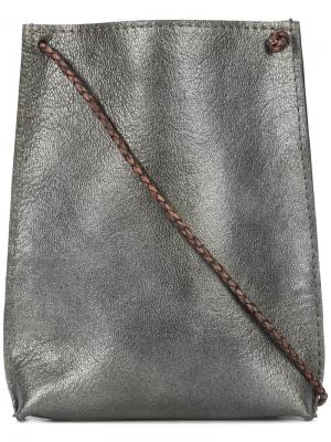 Металлизированная сумка для телефона B May. Цвет: серый