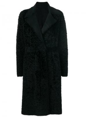 Свободное двустороннее пальто с поясом Salvatore Santoro. Цвет: чёрный