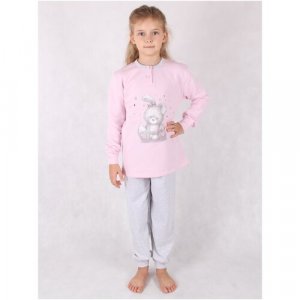 Пижама, размер 4, розовый, серый GIOTTO. Цвет: розовый/серый