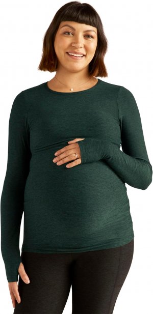 Легкий классический пуловер с круглым вырезом Spacedye для беременных , цвет Midnight Green Heather Beyond Yoga