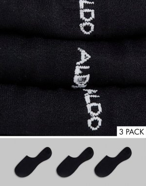 Набор из 3 пар невидимых носков черного цвета Sisk-Черный цвет ALDO