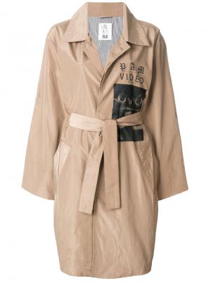 Пальто-накидка с принтом Pam Perks And Mini. Цвет: коричневый