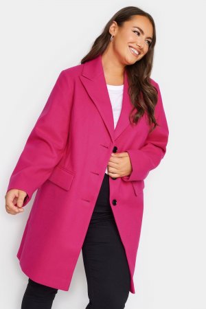 Деловое пальто миди , розовый Yours