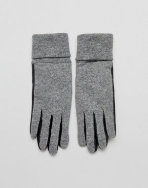 Двухцветные перчатки с добавлением шерсти Conseuelo French Connection. Цвет: серый