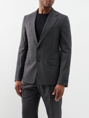 Шерстяной костюмный пиджак с зазубренными лацканами , серый Lanvin