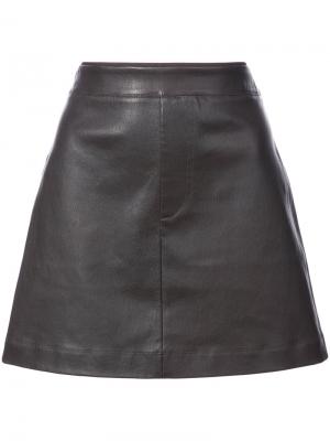А-образная мини юбка Helmut Lang. Цвет: коричневый