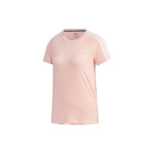 Neo Solid Color Round Neck Regular Sleeve Fitted Straight-Cut Mid-Length T-Shirt Women Tops Misty-Coral-Pink GJ7951 Adidas