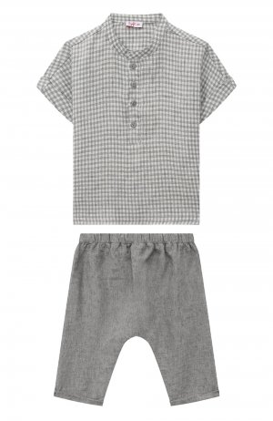 Комплект из рубашки и шорт Il Gufo. Цвет: серый