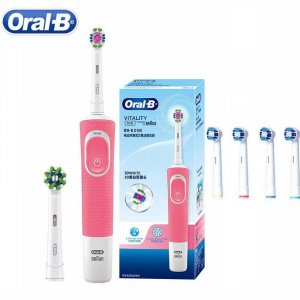 Вращающаяся электрическая зубная щетка Oral B D100 Vitality, суперчистый таймер, водонепроницаемая для взрослых, дополнительная сменная насадка Oral-B