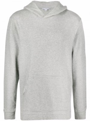 Cotton long-sleeved hoodie James Perse. Цвет: серый