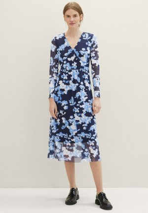 Повседневное платье MIDI MIT TOM TAILOR, цвет blue cut floral design Tailor