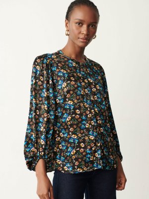 Блузка Lena с цветочным принтом , черный/мульти Finery