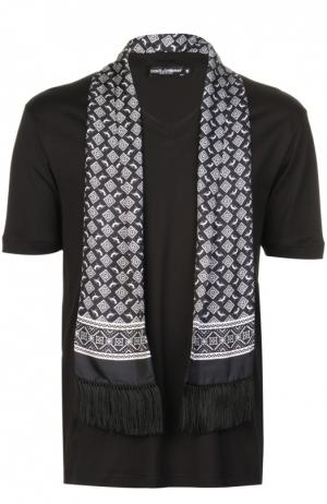 Футболка джерси с шарфом Dolce & Gabbana. Цвет: черный