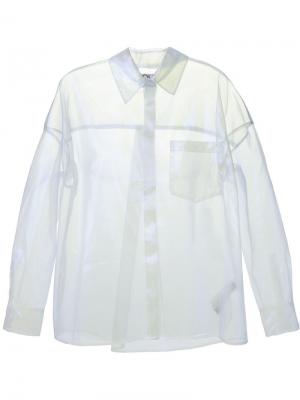 Прозрачная рубашка Sudan Douuod. Цвет: белый