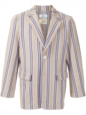Твидовый пиджак в полоску Coohem. Цвет: коричневый